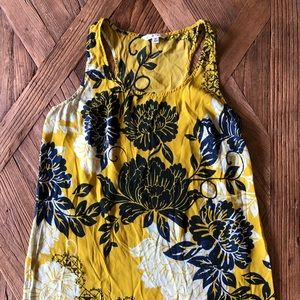 Cabi tank top yellow and navy, like new!